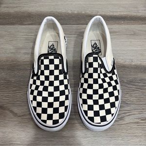 Checkered slip on vans